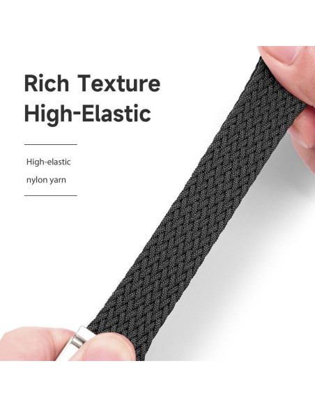 DUX DUCIS strap MIXTURE II stretchable braided 22 mm black