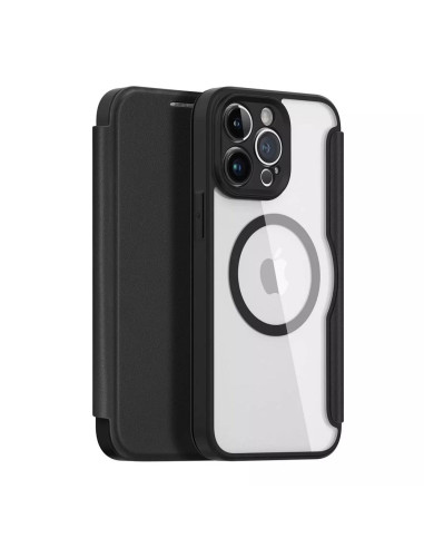 DUX DUCIS Skin X Pro - Coque à rabat compatible MagSafe pour Apple iPhone 14 Pro Max noir