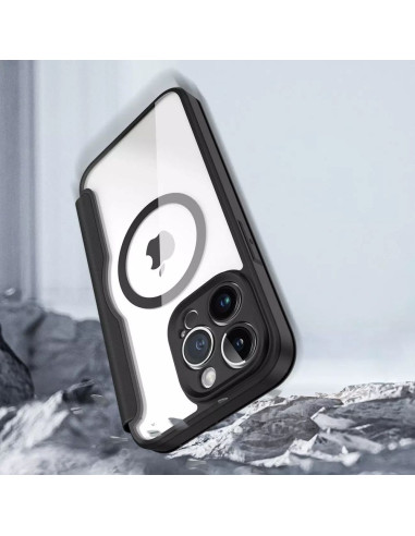 DUX DUCIS Skin X Pro - Coque à rabat compatible MagSafe pour Apple iPhone 14 Pro Max noir
