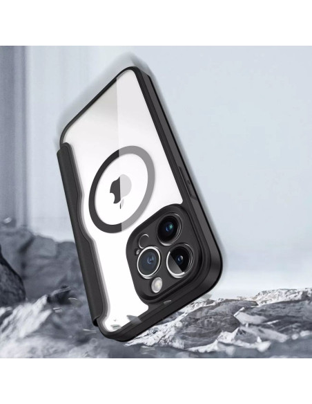 DUX DUCIS Skin X Pro - Coque à rabat compatible MagSafe pour Apple iPhone 14 Pro Max noir