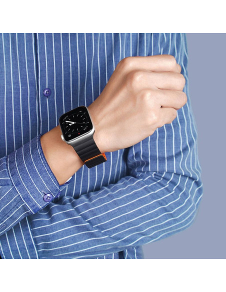 DUX DUCIS strap CHAIN magnetic silicone for Apple Watch 49 mm black