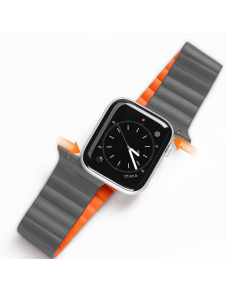 DUX DUCIS Chain - Bracelet magnétique en silicone pour Apple Watch 49mm gris