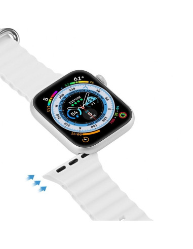 DUX DUCIS Bracelet en silicone Ocean Wave pour Apple Watch 38/40/41mm blanc