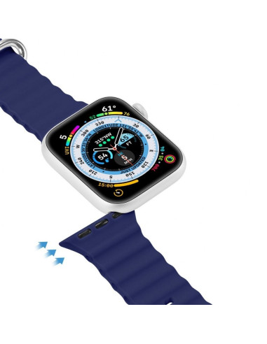 DUX DUCIS Bracelet en silicone Ocean Wave pour Apple Watch 38/40/41mm bleu