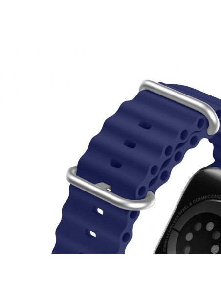 DUX DUCIS Bracelet en silicone Ocean Wave pour Apple Watch 38/40/41mm bleu