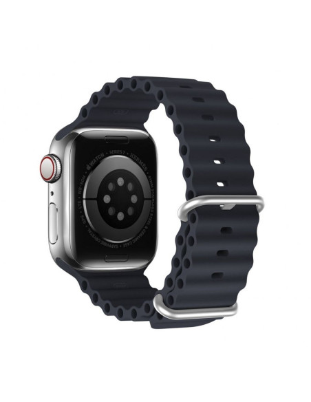 DUX DUCIS Bracelet en silicone OCEAN WAVE pour Apple Watch 42 / 44 / 45 mm graphite