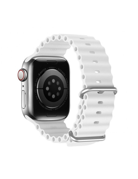 DUX DUCIS Bracelet en silicone Ocean Wave pour Apple Watch 42/44/45mm blanc