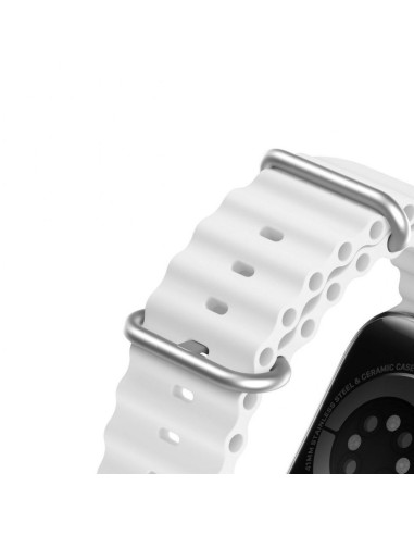 DUX DUCIS Bracelet en silicone Ocean Wave pour Apple Watch 42/44/45mm blanc