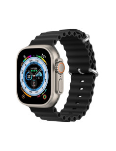 DUX DUCIS Bracelet en silicone OCEAN WAVE pour Apple Watch 42 / 44 / 45 mm noir