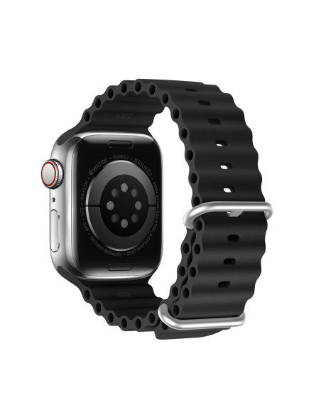 DUX DUCIS Bracelet en silicone OCEAN WAVE pour Apple Watch 42 / 44 / 45 mm noir