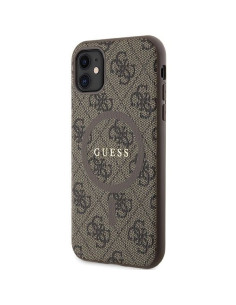 Véritable GUESS Case GUHMN61G4GFRW pour iPhone 11 (Compatible avec Magsafe / 4G Ring classic logo / marron) 2