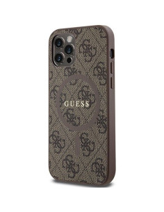GUESS case for IPHONE 12 / 12 Pro compatible with MagSafe GUHMP12MG4GFRW (4G Ring classic logo) brown 2