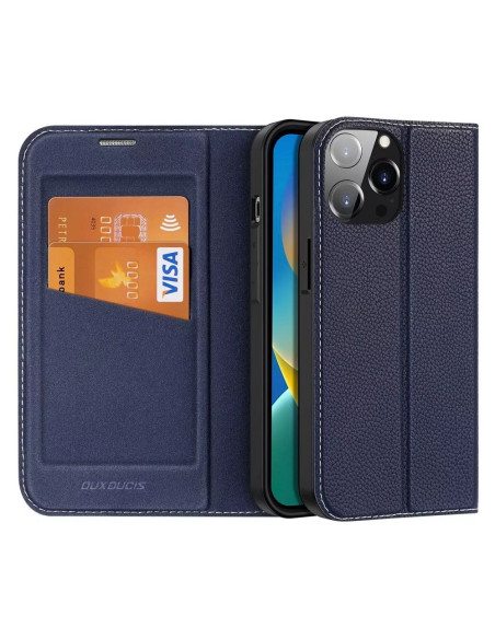 DUX DUCIS Skin X2 - Coque à rabat pour Apple iPhone 14 Pro Max bleu