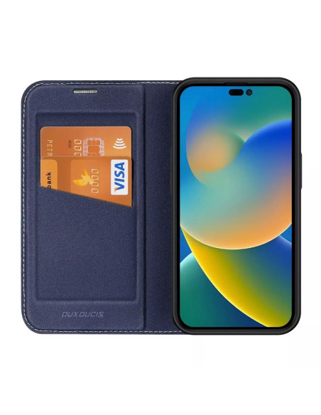 DUX DUCIS Skin X2 - Coque à rabat pour Apple iPhone 14 Pro Max bleu
