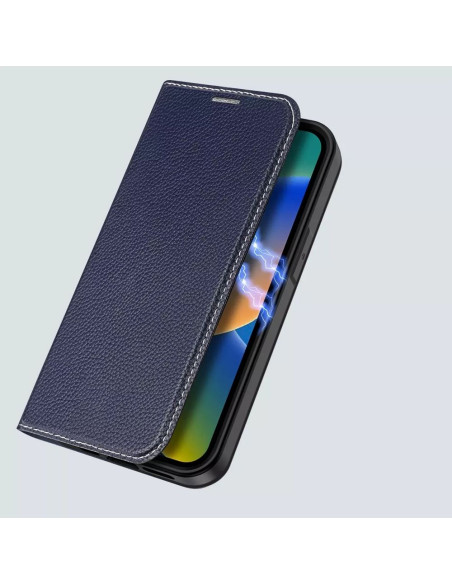 DUX DUCIS Skin X2 - Coque à rabat pour Apple iPhone 14 Pro Max bleu