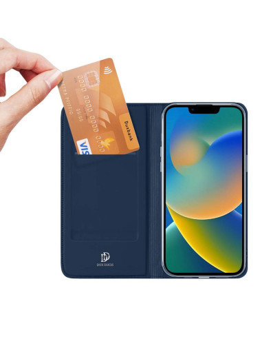 DUX DUCIS Skin Pro - Coque à rabat pour Apple iPhone 14 Plus bleu