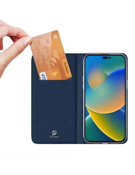 DUX DUCIS Skin Pro - Coque à rabat pour Apple iPhone 14 Pro bleu