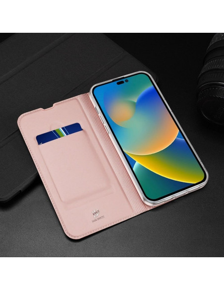 DUX DUCIS Skin Pro - Coque à rabat pour Apple iPhone 14 Pro rose