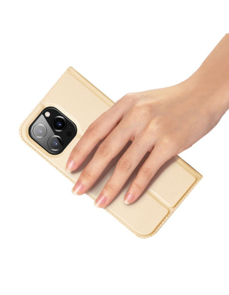 DUX DUCIS wallet case SKIN PRO for IPHONE 14 Pro gold