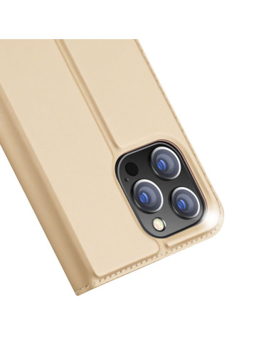 DUX DUCIS wallet case SKIN PRO for IPHONE 14 Pro gold