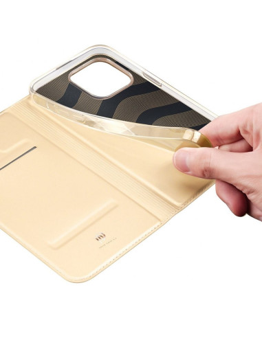 DUX DUCIS wallet case SKIN PRO for IPHONE 14 Pro Max gold