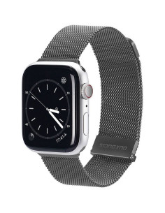 DUX DUCIS Milanais - Bracelet magnétique en acier inoxydable pour Apple Watch 38/40/41mm gris.