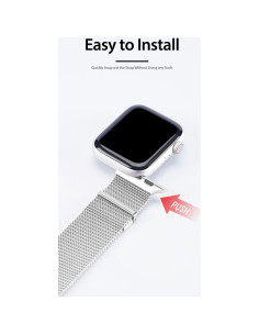 DUX DUCIS Milanais - Bracelet magnétique en acier inoxydable pour Apple Watch 38/40/41mm gris. 2
