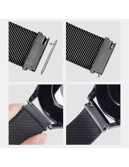 DUX DUCIS Milanese - Bracelet magnétique en acier inoxydable pour Samsung Galaxy Watch / Huawei Watch / Honor Watch (20mm band) 