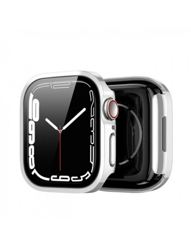 DUX DUCIS HAMO Coque de protection avec verre pour Apple Watch 7 / 8 / 9 41 mm argenté.