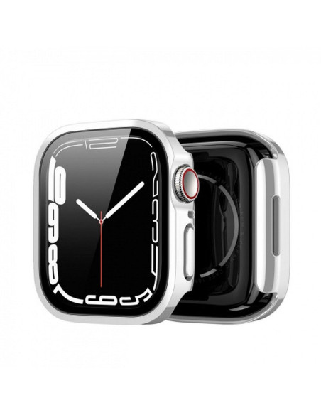 DUX DUCIS HAMO Coque de protection avec verre pour Apple Watch 7 / 8 / 9 41 mm argenté.