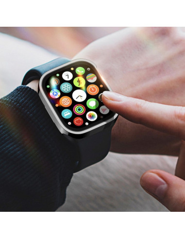 DUX DUCIS HAMO Coque de protection avec verre pour Apple Watch 7 / 8 / 9 45 mm noir