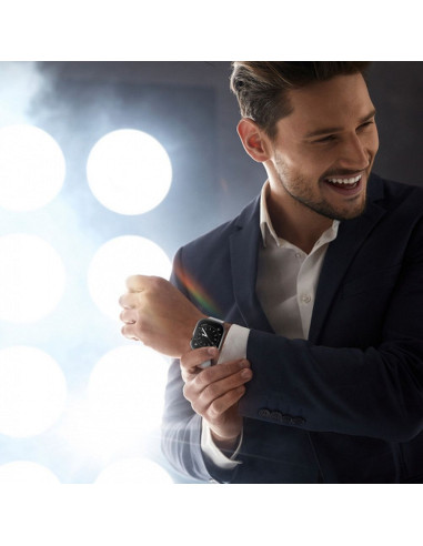 DUX DUCIS HAMO Coque de protection avec verre pour Apple Watch 7 / 8 / 9 45 mm noir