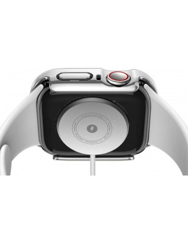 DUX DUCIS HAMO Coque de protection avec verre pour Apple Watch 7 / 8 / 9 45 mm argenté.