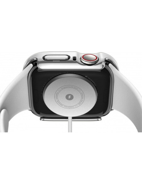 DUX DUCIS HAMO Coque de protection avec verre pour Apple Watch 7 / 8 / 9 45 mm argenté.