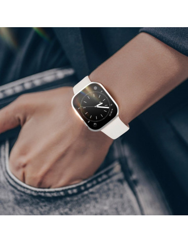 DUX DUCIS HAMO Coque de protection avec verre pour Apple Watch 7 / 8 / 9 45 mm argenté.