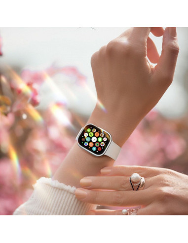 DUX DUCIS HAMO Coque de protection avec verre pour Apple Watch 7 / 8 / 9 45 mm argenté.