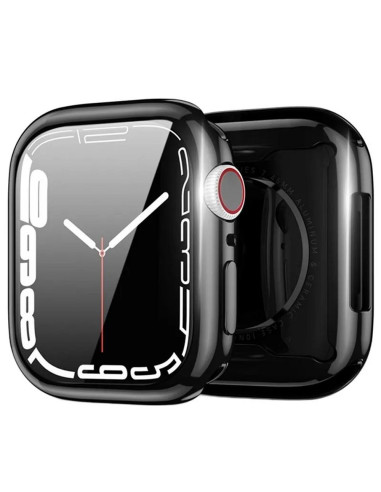 DUX DUCIS Samo - Coque de protection en TPU souple avec verre pour Apple Watch Series 7/8/9 41mm noir.