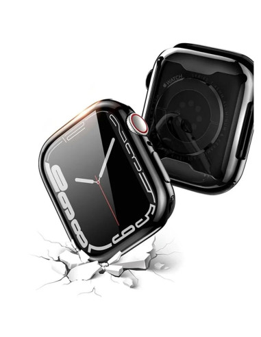 DUX DUCIS Samo - Coque de protection en TPU souple avec verre pour Apple Watch Series 7/8/9 41mm noir.