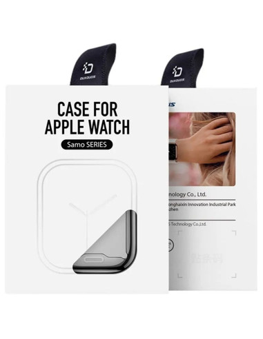 DUX DUCIS Samo - Coque de protection en TPU souple avec verre pour Apple Watch Series 7/8/9 41mm noir.