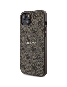 Véritable GUESS Case GUHMP15SG4GFRW pour iPhone 15 (Compatible avec Magsafe / 4G Ring classic logo / marron) 2