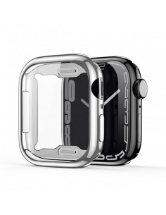 DUX DUCIS SAMO Coque de protection en verre pour Apple Watch 7 / 8 / 9 45 mm argenté