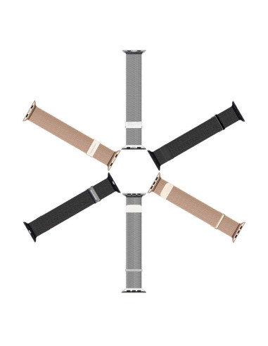 DUX DUCIS MILANESE bracelet magnétique en acier inoxydable pour Apple Watch 38 / 40 / 41 mm argenté.