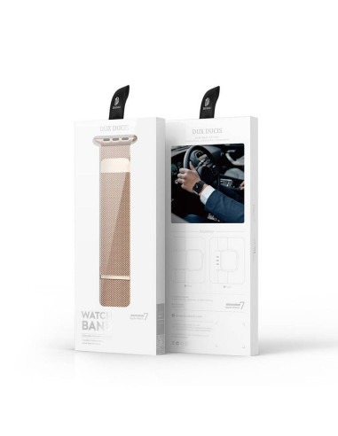 DUX DUCIS Milanese - Bracelet magnétique en acier inoxydable pour Apple Watch 38/40/41mm or.
