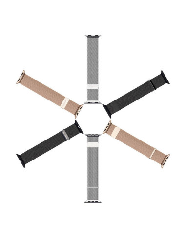 DUX DUCIS Milanais - Bracelet magnétique en acier inoxydable pour Apple Watch 42/44/45MMmm argenté.