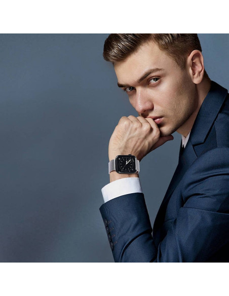 DUX DUCIS Milanais - Bracelet magnétique en acier inoxydable pour Apple Watch 42/44/45MMmm argenté.