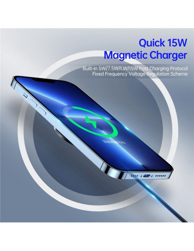 DUZZONA W1 - Chargement sans fil 15W (compatible avec MagSafe)