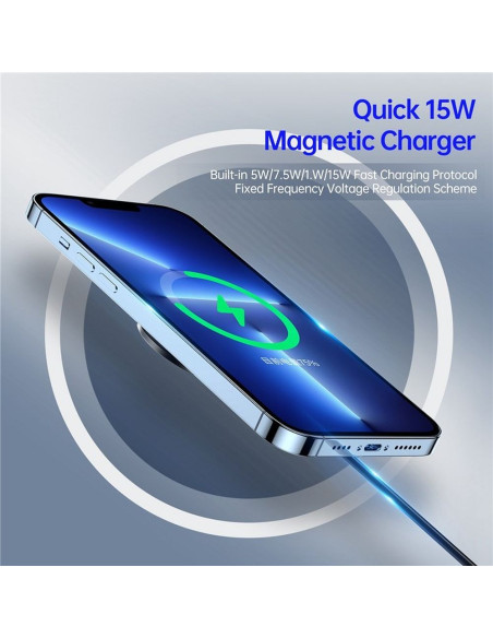 DUZZONA W1 - Chargement sans fil 15W (compatible avec MagSafe)