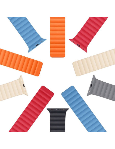 DUX DUCIS Chain - Bracelet magnétique en silicone pour Apple Watch 38/40/41mm gris