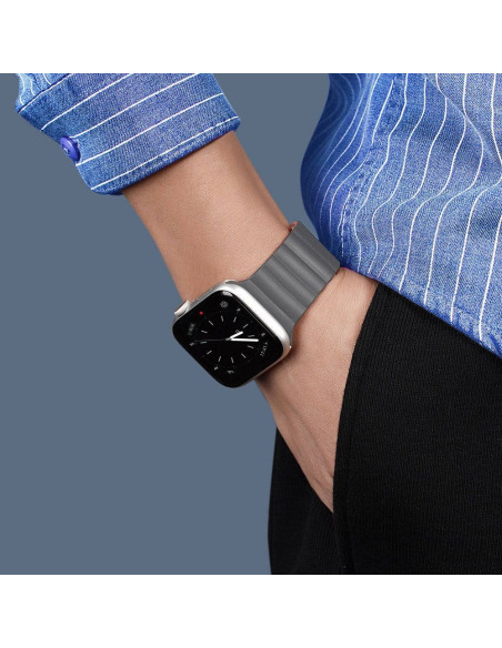 DUX DUCIS Chain - Bracelet magnétique en silicone pour Apple Watch 38/40/41mm gris