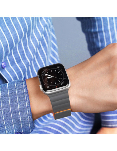 DUX DUCIS Chain - Bracelet magnétique en silicone pour Apple Watch 38/40/41mm gris